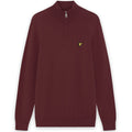 Lyle & Scott Cotton Merino Viertelreißverschluss Pullover Bordeaux