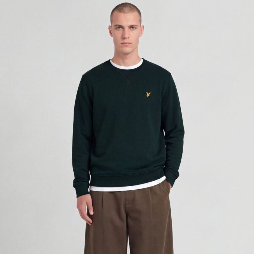 Lyle & Scott Rundhalspullover Pullover Dunkelgrün