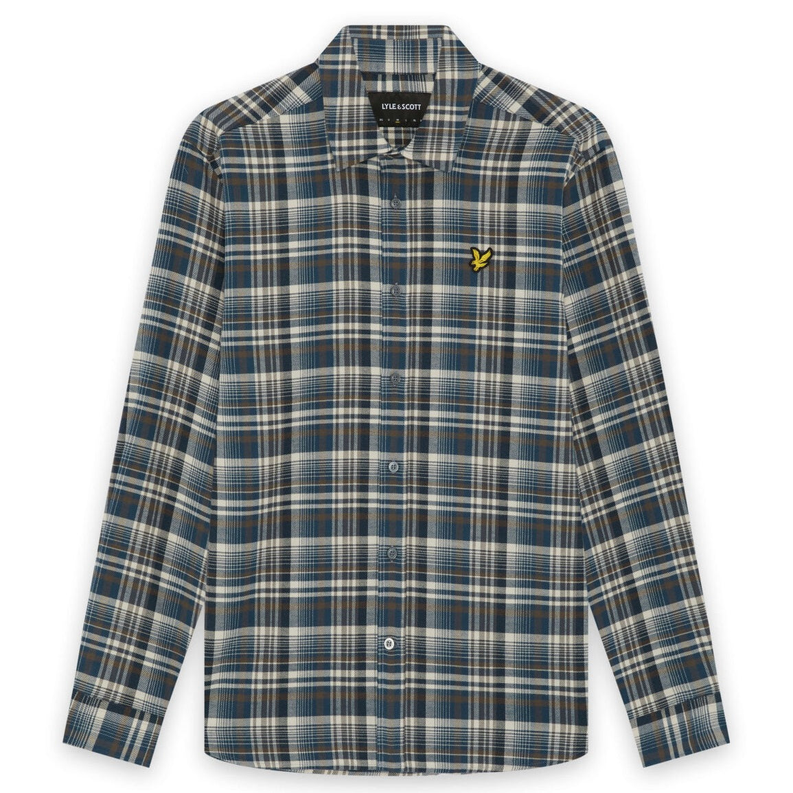 Lyle & Scott Offset Check Hemd Blau