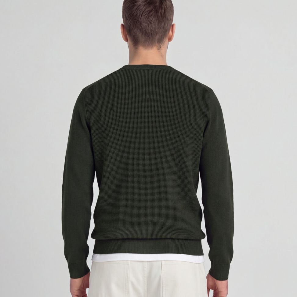 Lyle & Scott Waffel-Pullover mit Einsätzen Pullover Dunkelgrün