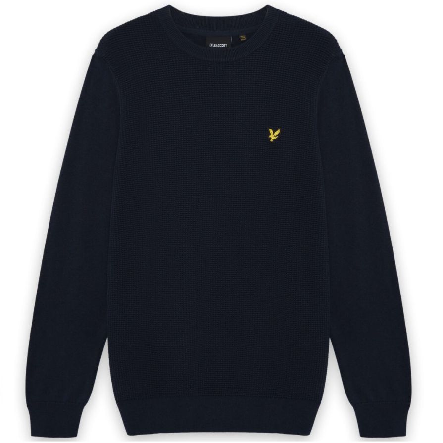Lyle & Scott Waffelstrick-Pullover mit Einsätzen Pullover Marine