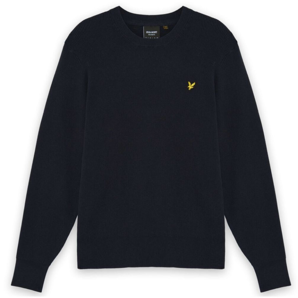 Lyle & Scott Relaxed gerippter Pullover Marine