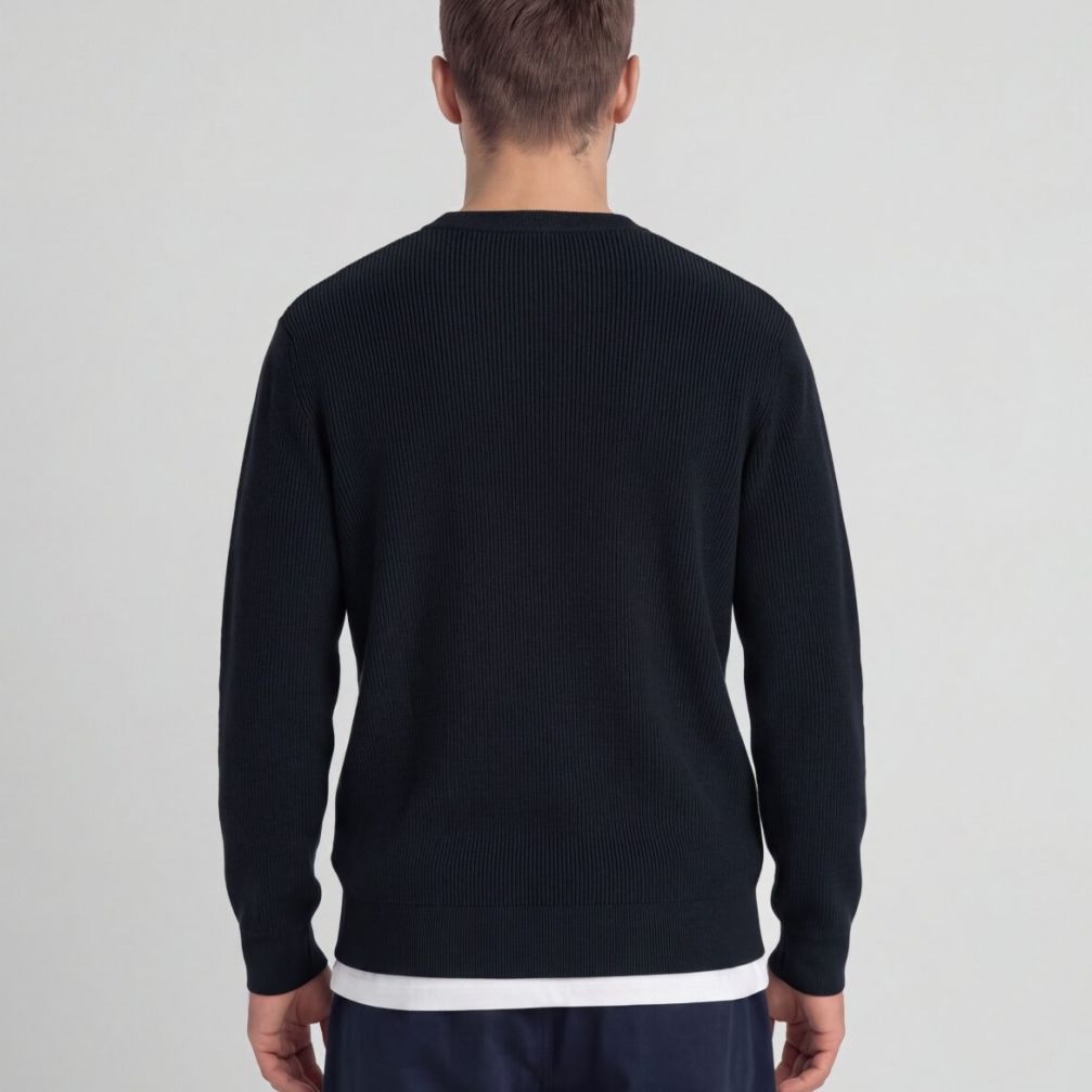 Lyle & Scott Relaxed gerippter Pullover Marine