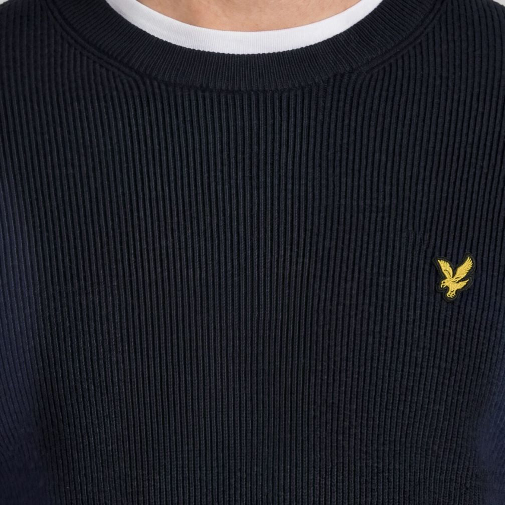 Lyle & Scott Relaxed gerippter Pullover Marine