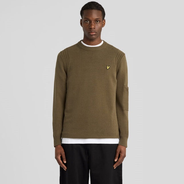 Lyle & Scott Pullover mit Rippeneinsatz Pullover Dunkelgrün
