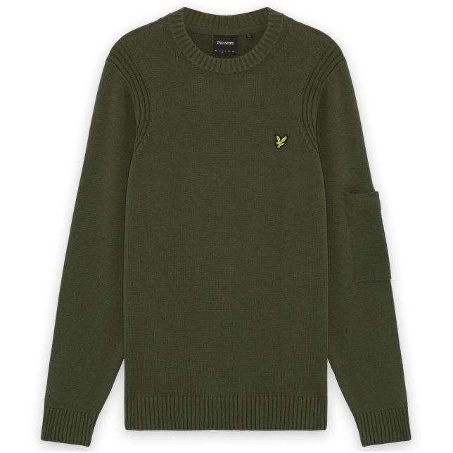 Lyle & Scott Pullover mit Rippeneinsatz Pullover Dunkelgrün