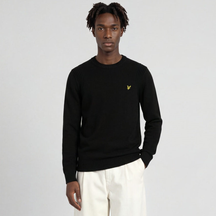 Lyle & Scott Pullover mit Rippeneinsatz Pullover Schwarz
