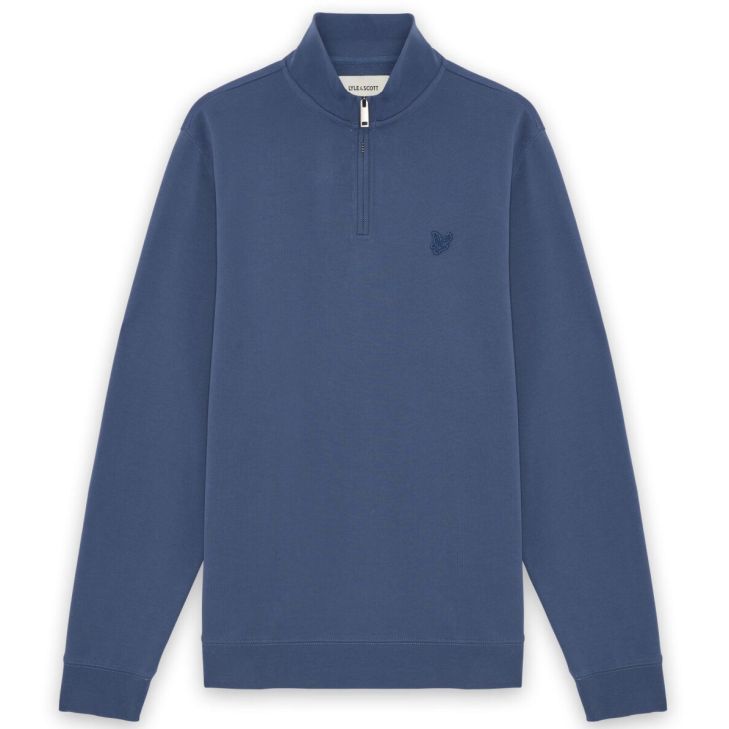 Lyle & Scott Superfine Quarter Zip Pullover Blau