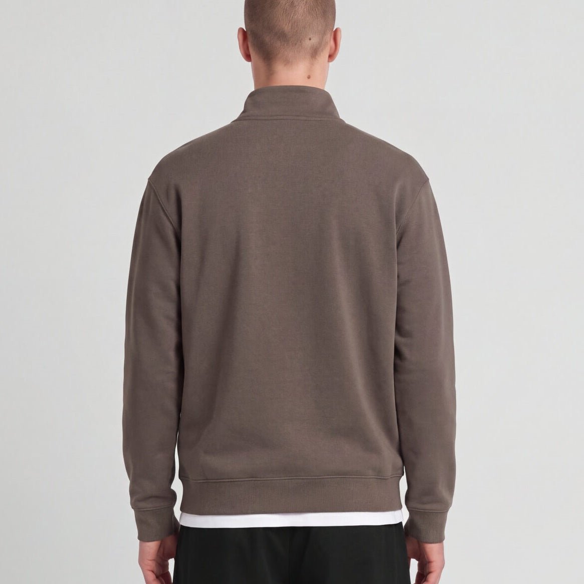 Lyle & Scott Superfine Quarter Zip Pullover Braun