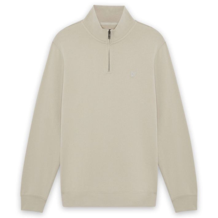 Lyle & Scott Superfine Quarter Zip Pullover Hellgrau