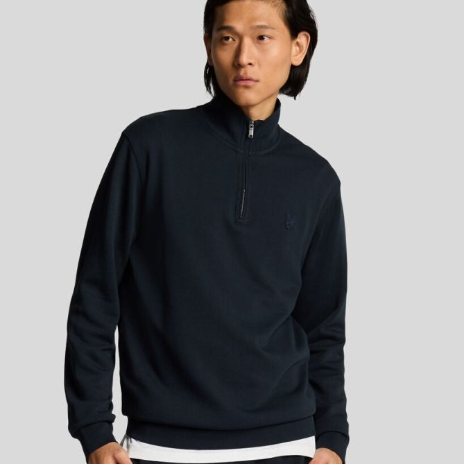 Lyle & Scott Superfine Pullover mit Viertelreißverschluss Pullover Marine