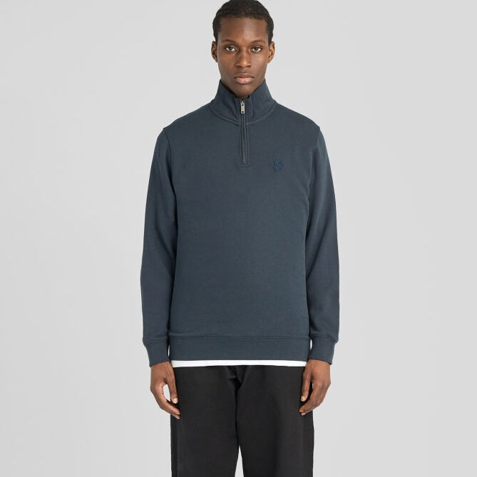 Lyle & Scott Superfine Pullover mit Viertelreißverschluss Pullover Marine