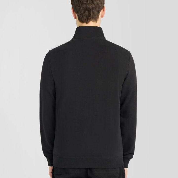 Lyle & Scott Superfine Pullover mit halbem Reißverschluss Pullover Schwarz