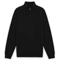 Lyle & Scott Superfine Pullover mit halbem Reißverschluss Pullover Schwarz