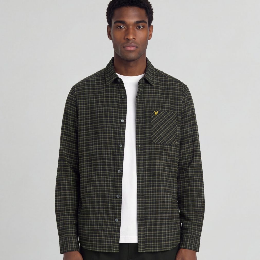 Lyle & Scott Tartan-Flanell-Hemd Schwarz