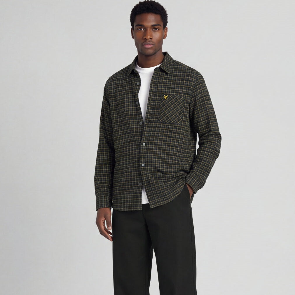 Lyle & Scott Tartan-Flanell-Hemd Schwarz