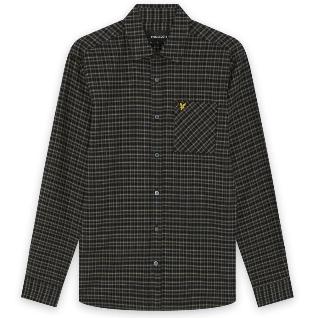 Lyle & Scott Tartan-Flanell-Hemd Schwarz