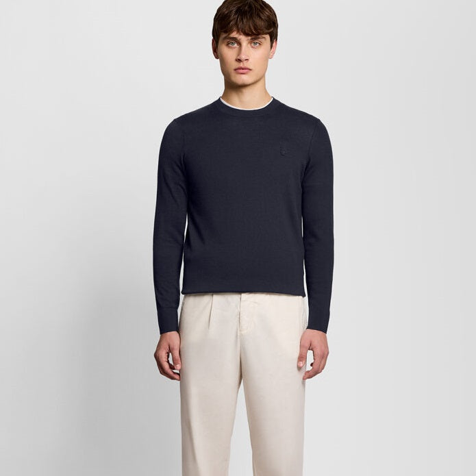 Lyle & Scott Tonal Superfine Pullover Marine