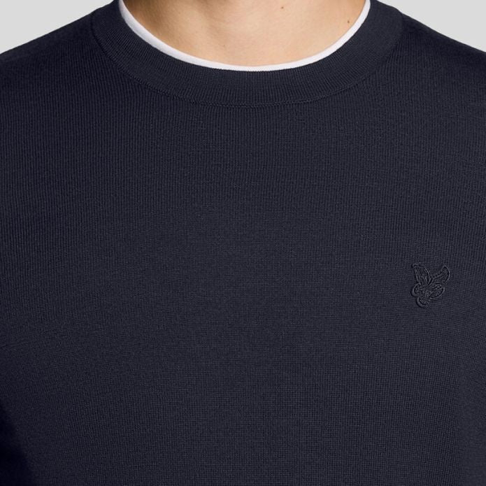 Lyle & Scott Tonal Superfine Pullover Marine