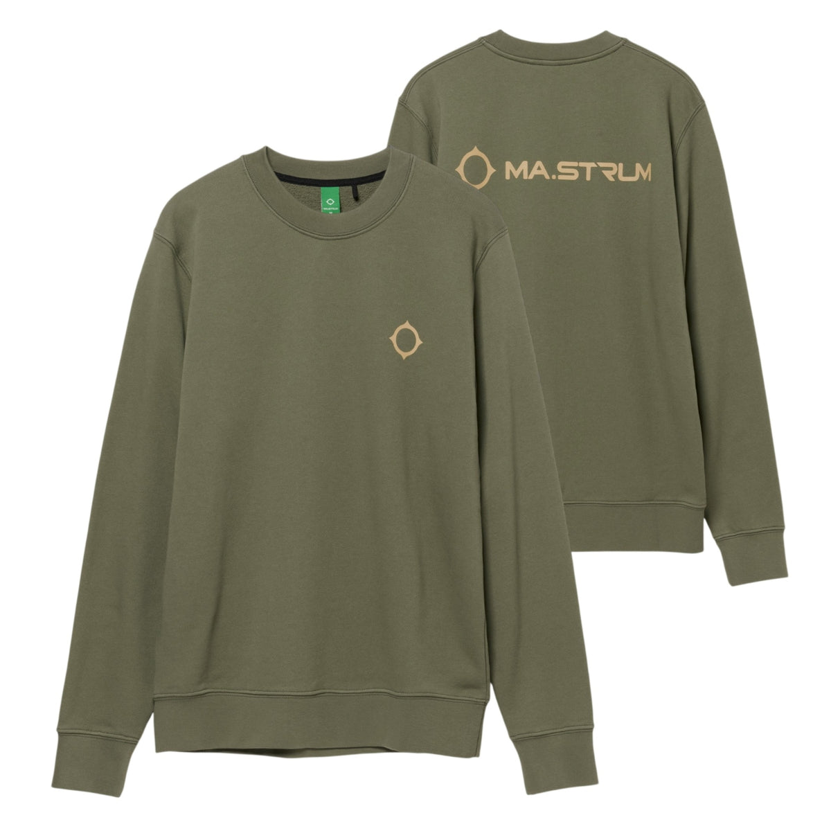 Ma.Strum Aster Back Print Pullover Dunkelgrün
