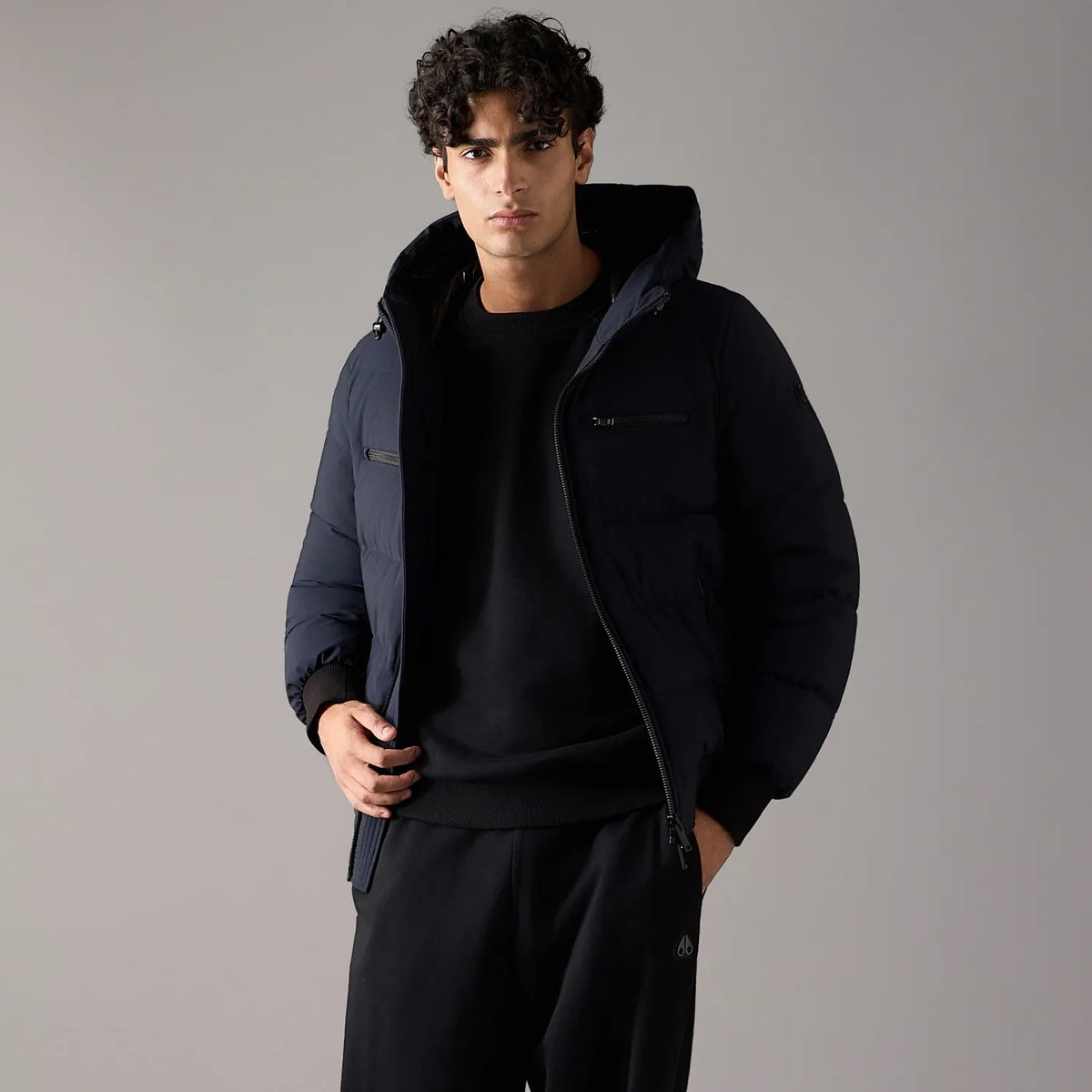 Moose Knuckles Soho Bomber Jacke Marine