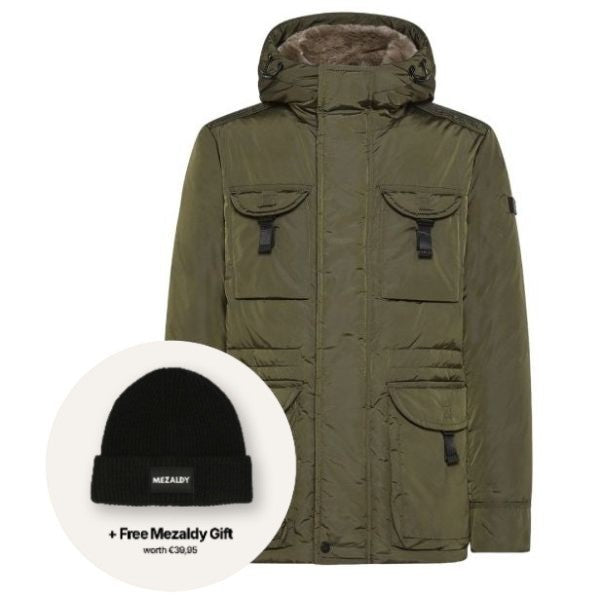 Peuterey Aiptek Fur Parka Dunkelgrün