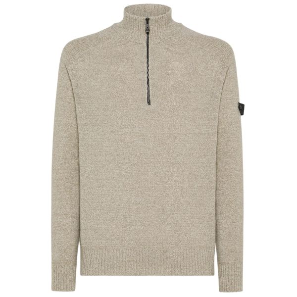 Peuterey Braille Zipped Sweater Beige