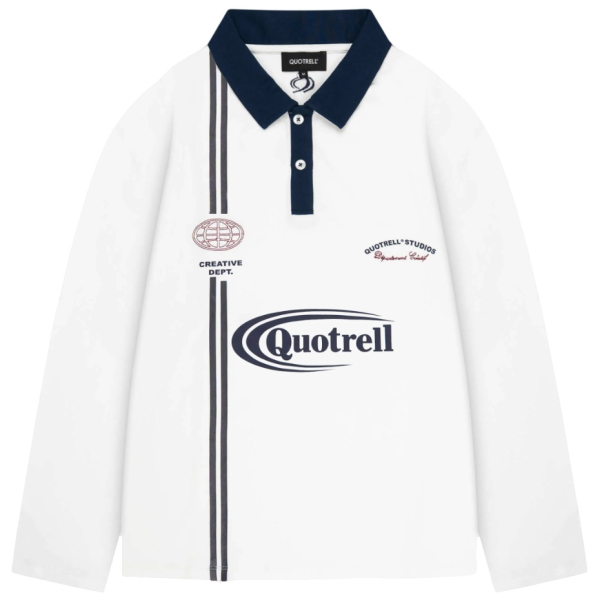 Quotrell Jameson Longsleeve Poloshirt Weiß