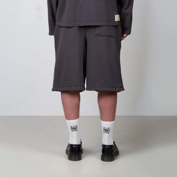 Quotrell Lenny Acid Wash Shorts Anthrazit
