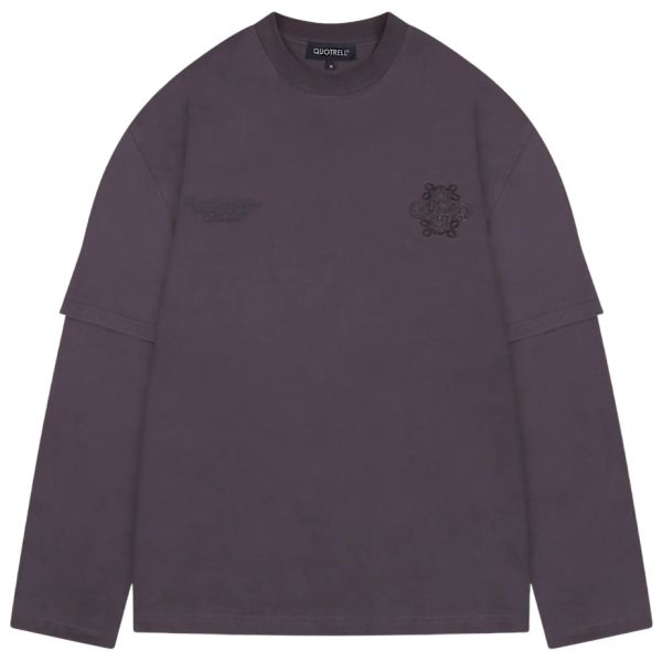 Quotrell Nicky Acid Wash Longsleeve T-shirt Anthrazit