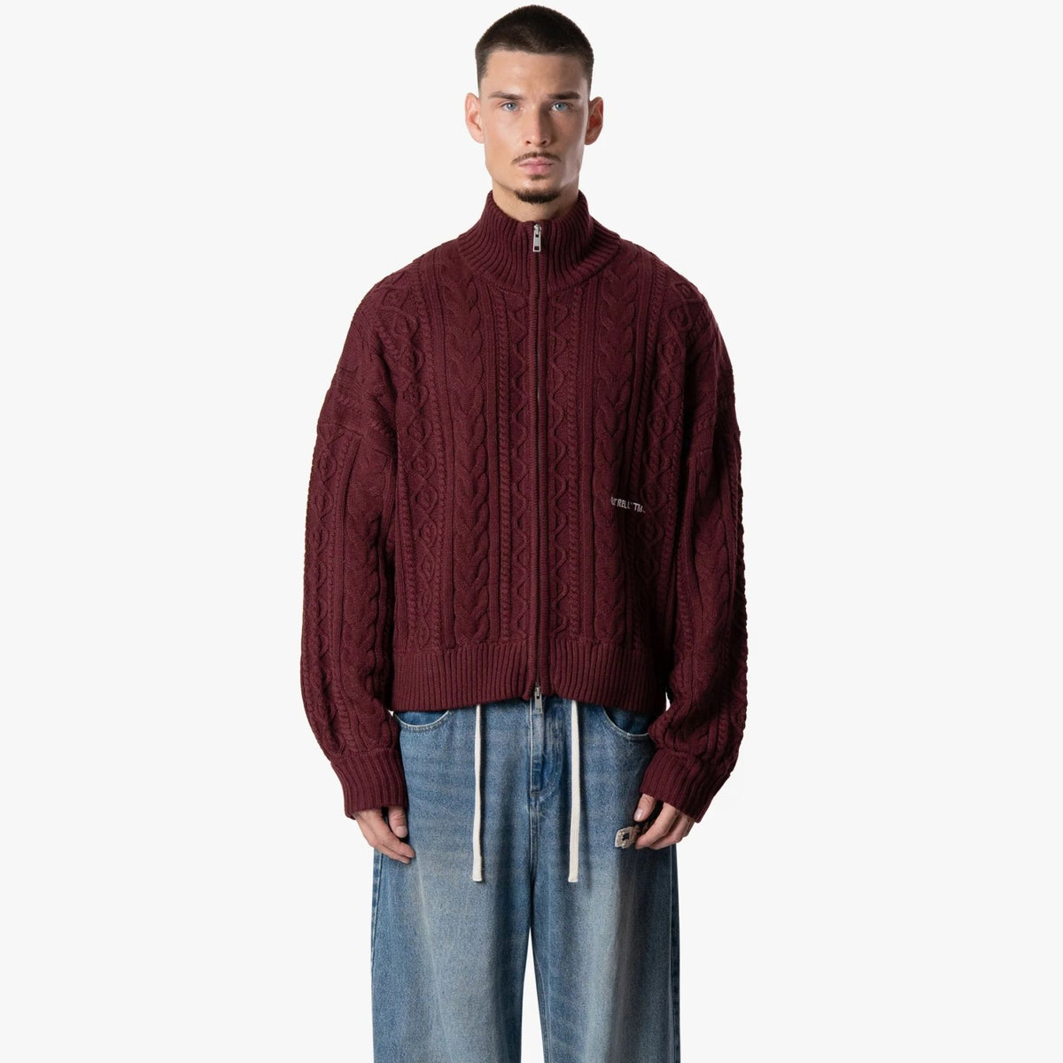 Quotrell Ease Kabelstrick-Weste Bordeaux