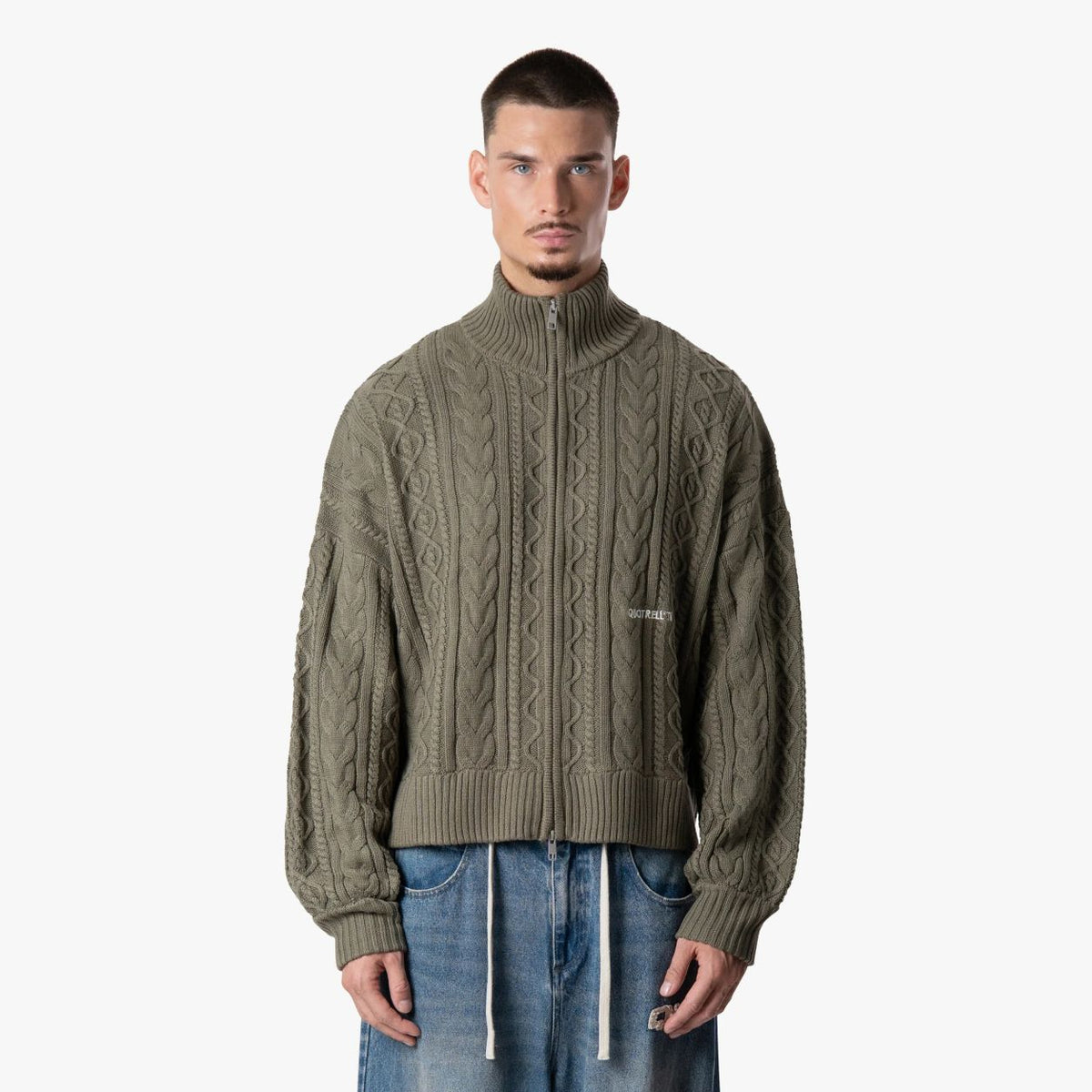 Quotrell Ease Cable Knitted Weste Dunkelgrün