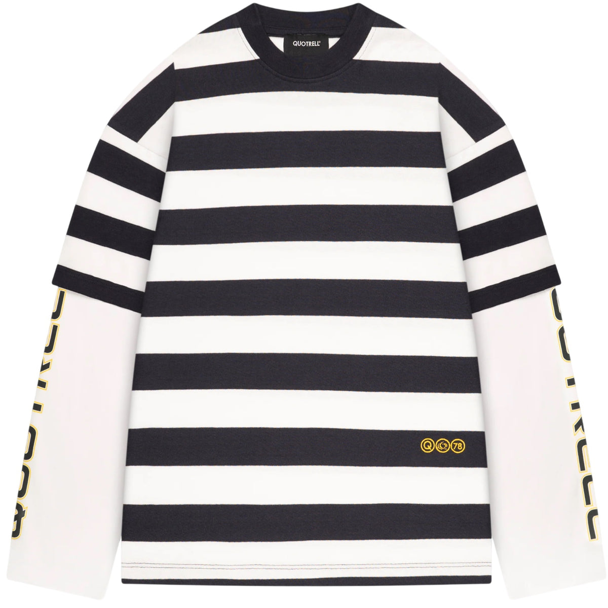 Quotrell Form Langarm-T-shirt Marine/Weiß