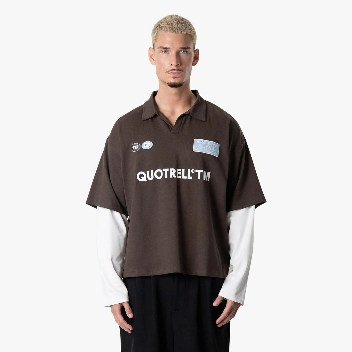 Quotrell Function Langarm-Poloshirt Braun