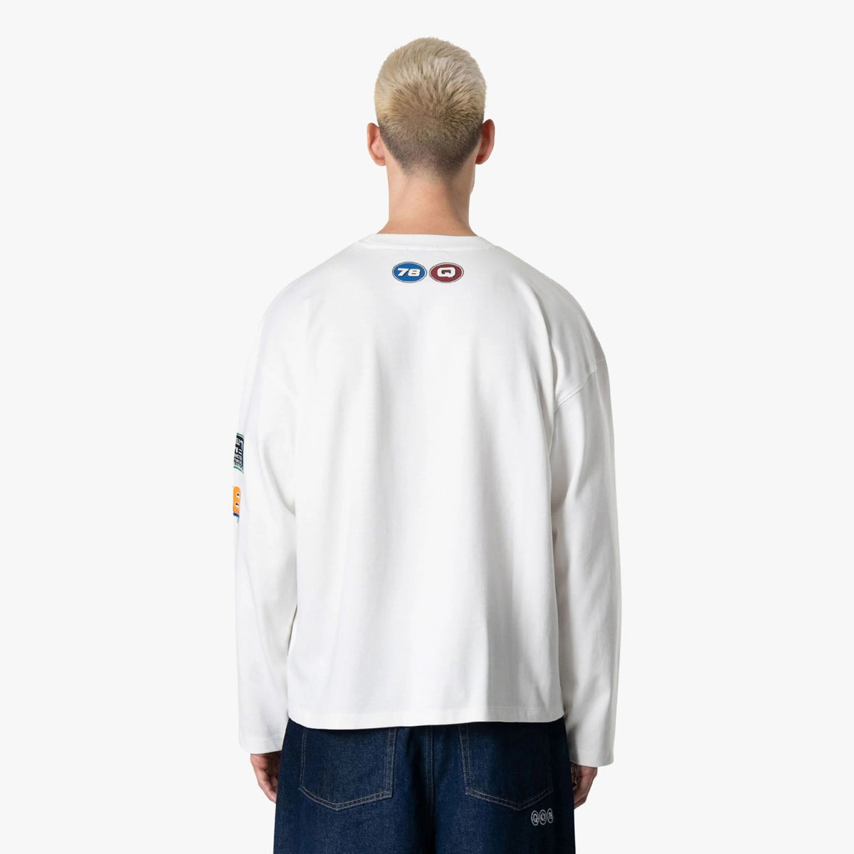 Quotrell Grid Longsleeve T-shirt Weiß