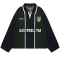 Quotrell Madrid Strick-Langarm-Poloshirt Marine/Dunkelgrün
