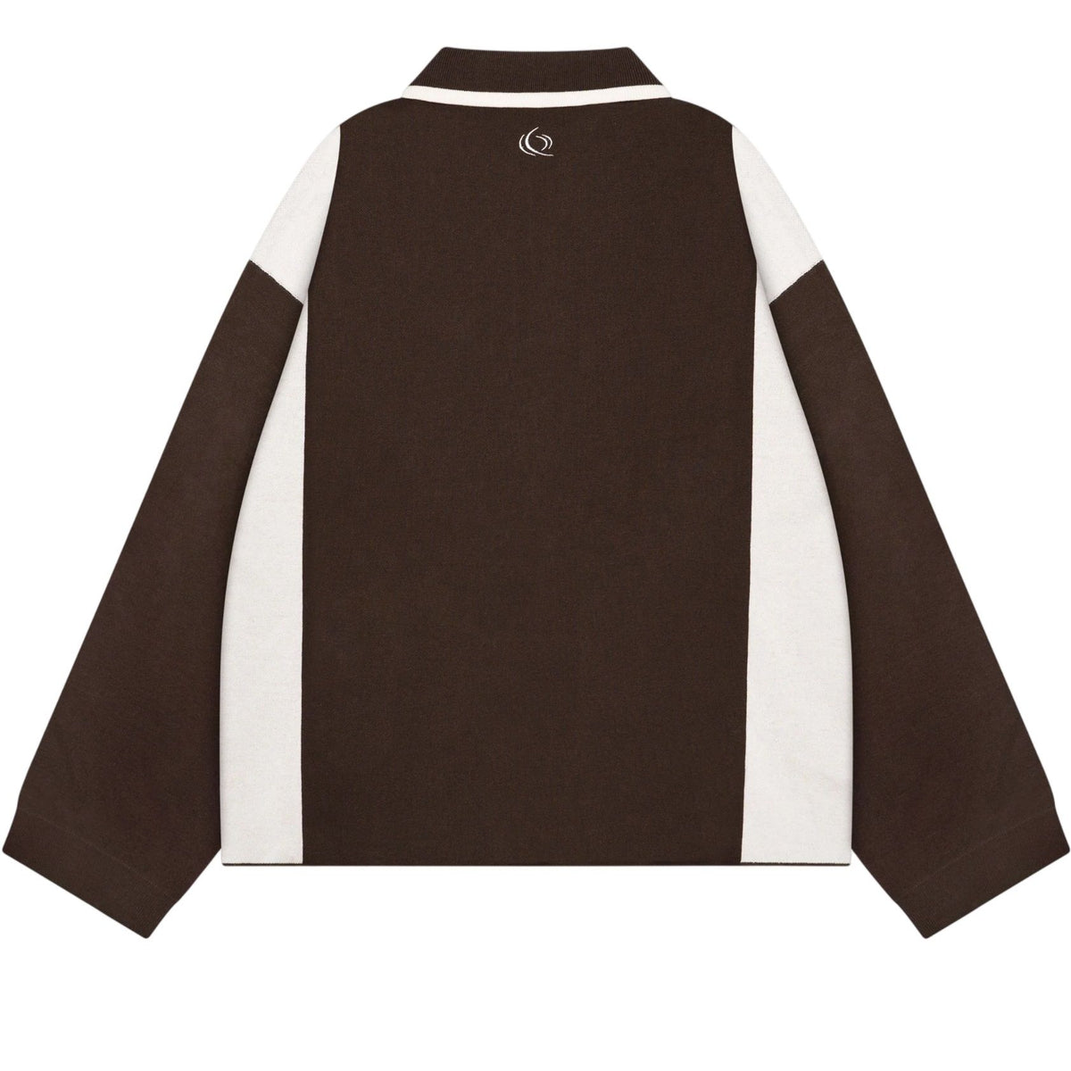 Quotrell Mono Gestricktes Langarm-Poloshirt Braun
