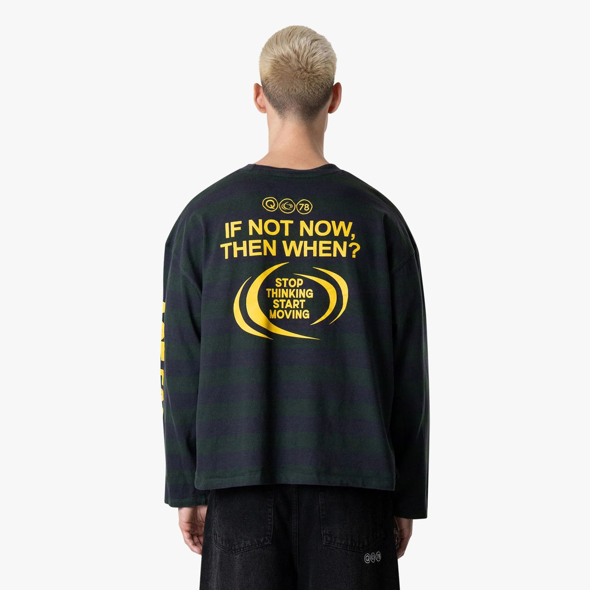 Quotrell Moving Langarm-T-shirt Marine/Dunkelgrün