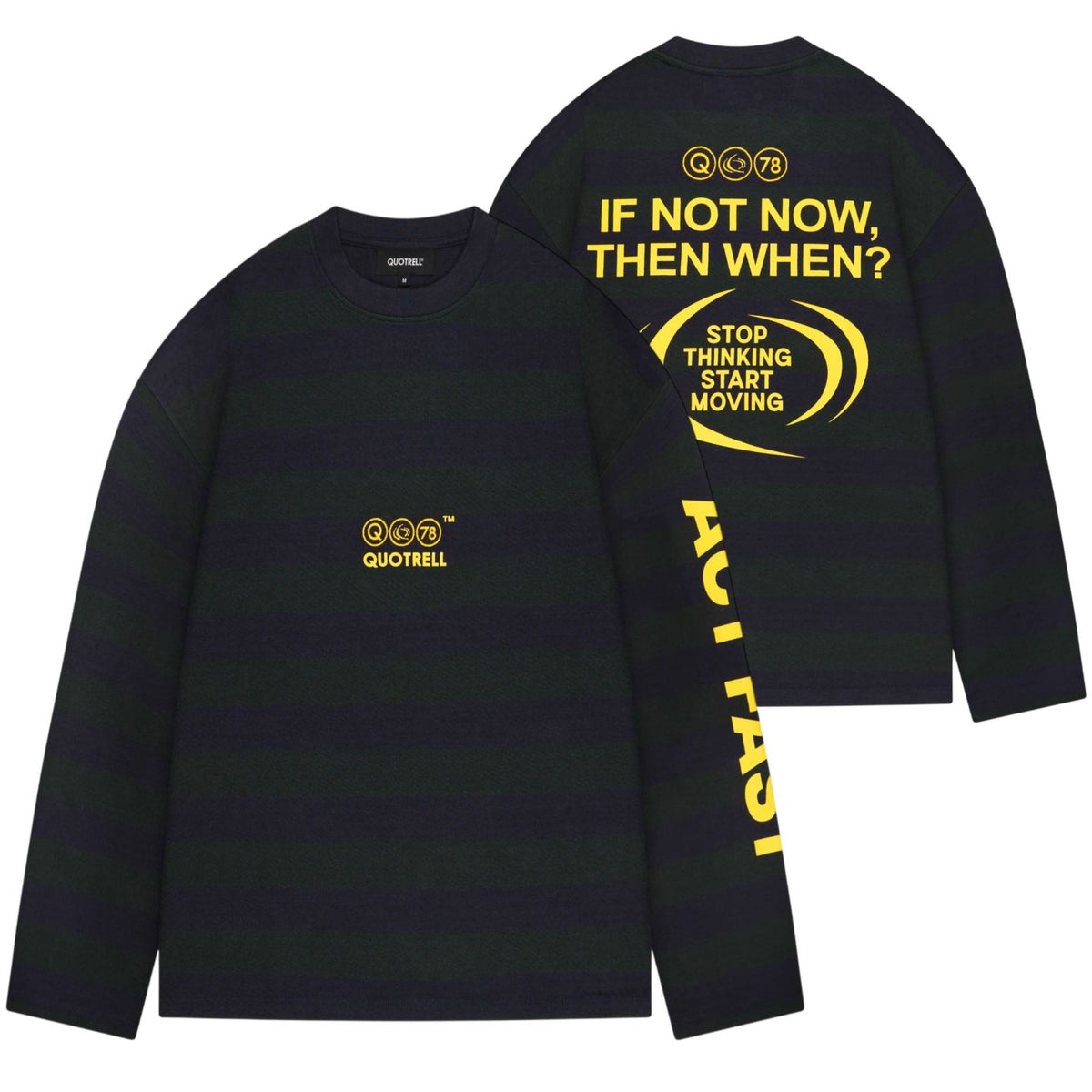 Quotrell Moving Langarm-T-shirt Marine/Dunkelgrün