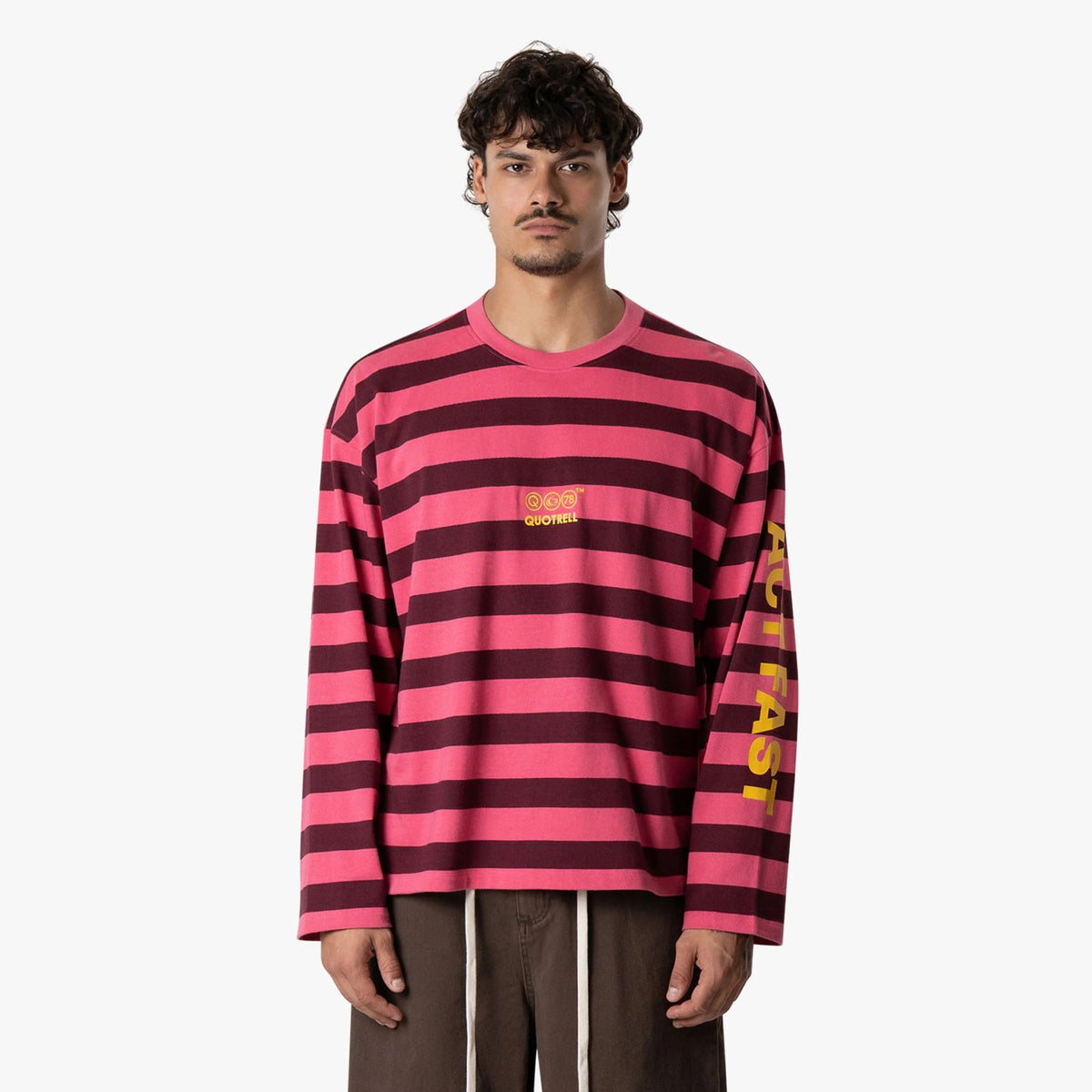Quotrell Moving Longsleeve T-shirt Rosa/Bordeaux