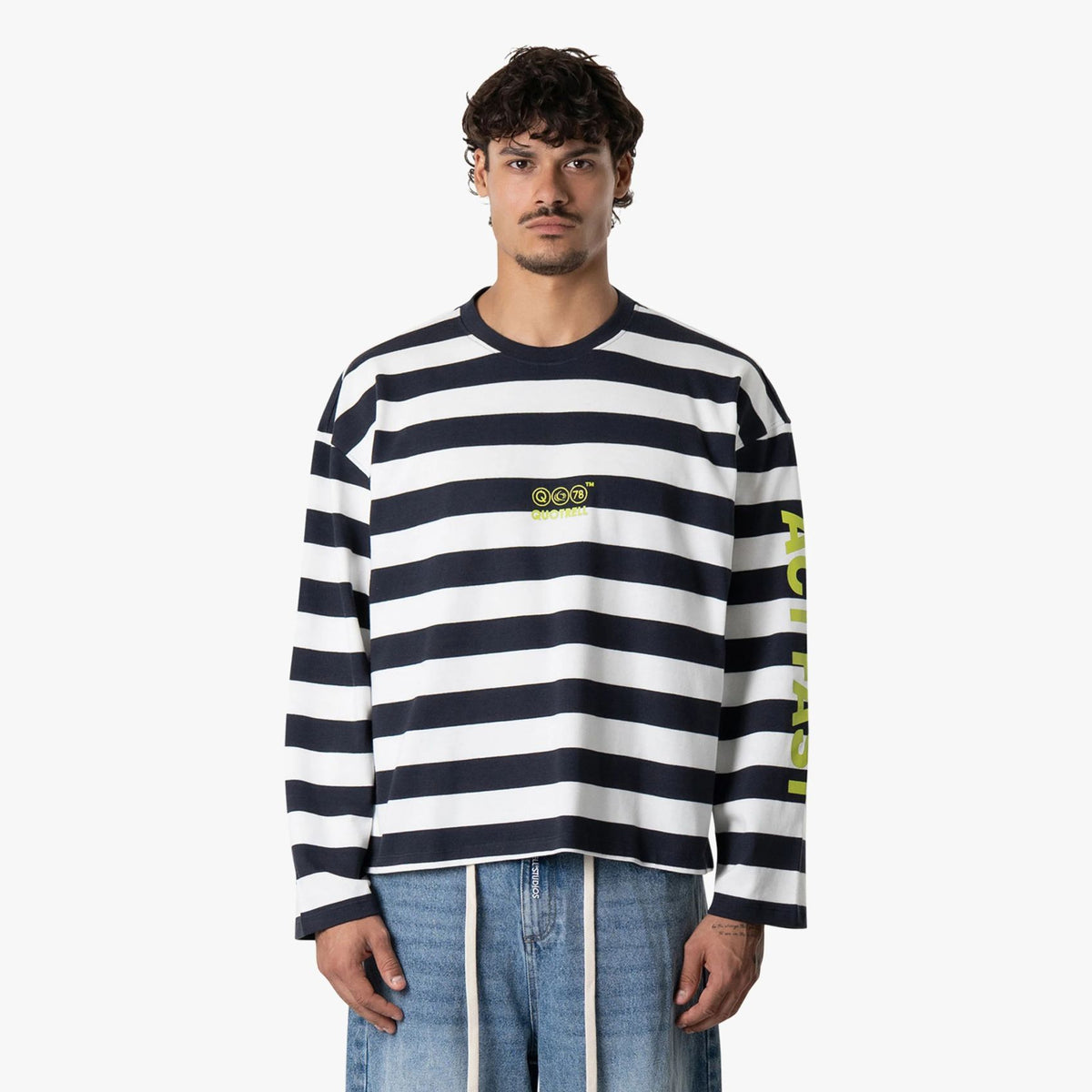 Quotrell Moving Longsleeve T-shirt Weiß/Marine