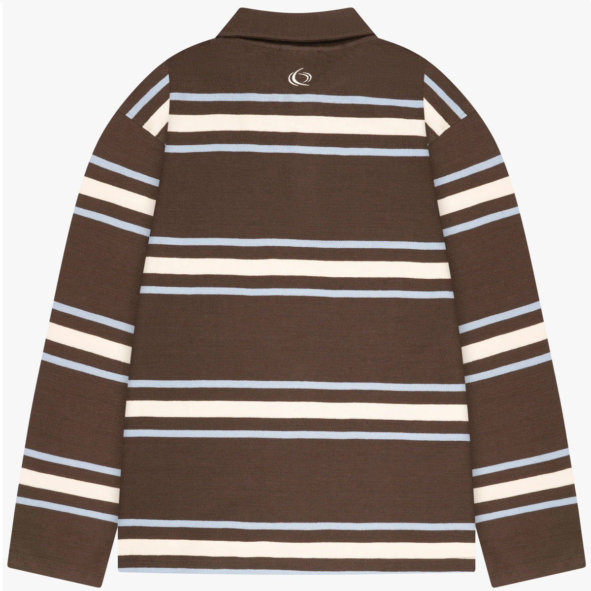 Quotrell Gestreiftes Langarm-Poloshirt Braun