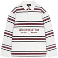 Quotrell Gestreiftes Langarm-Poloshirt Hellblau