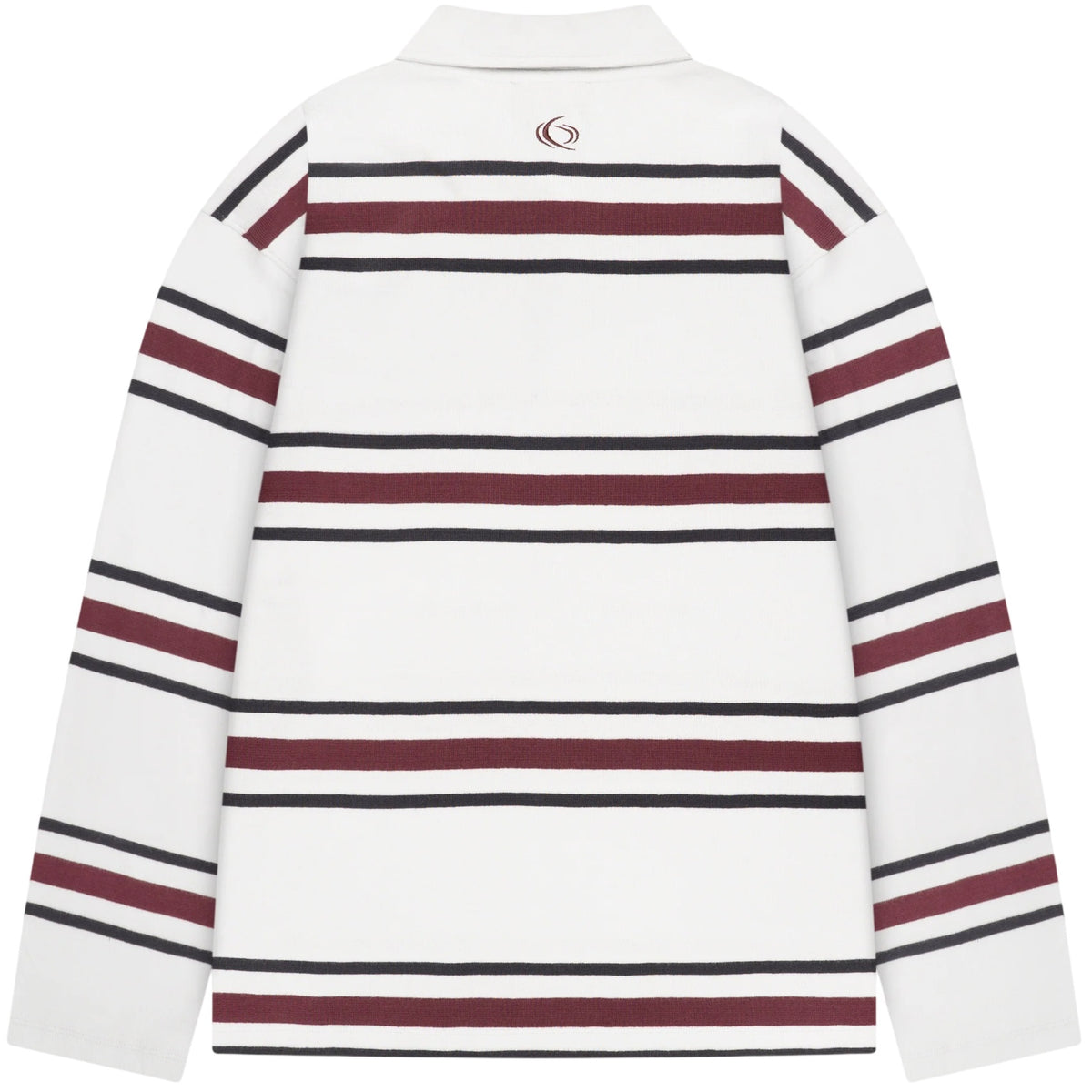 Quotrell Gestreiftes Langarm-Poloshirt Hellblau