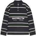 Quotrell Gestreiftes Langarm-Poloshirt Marine