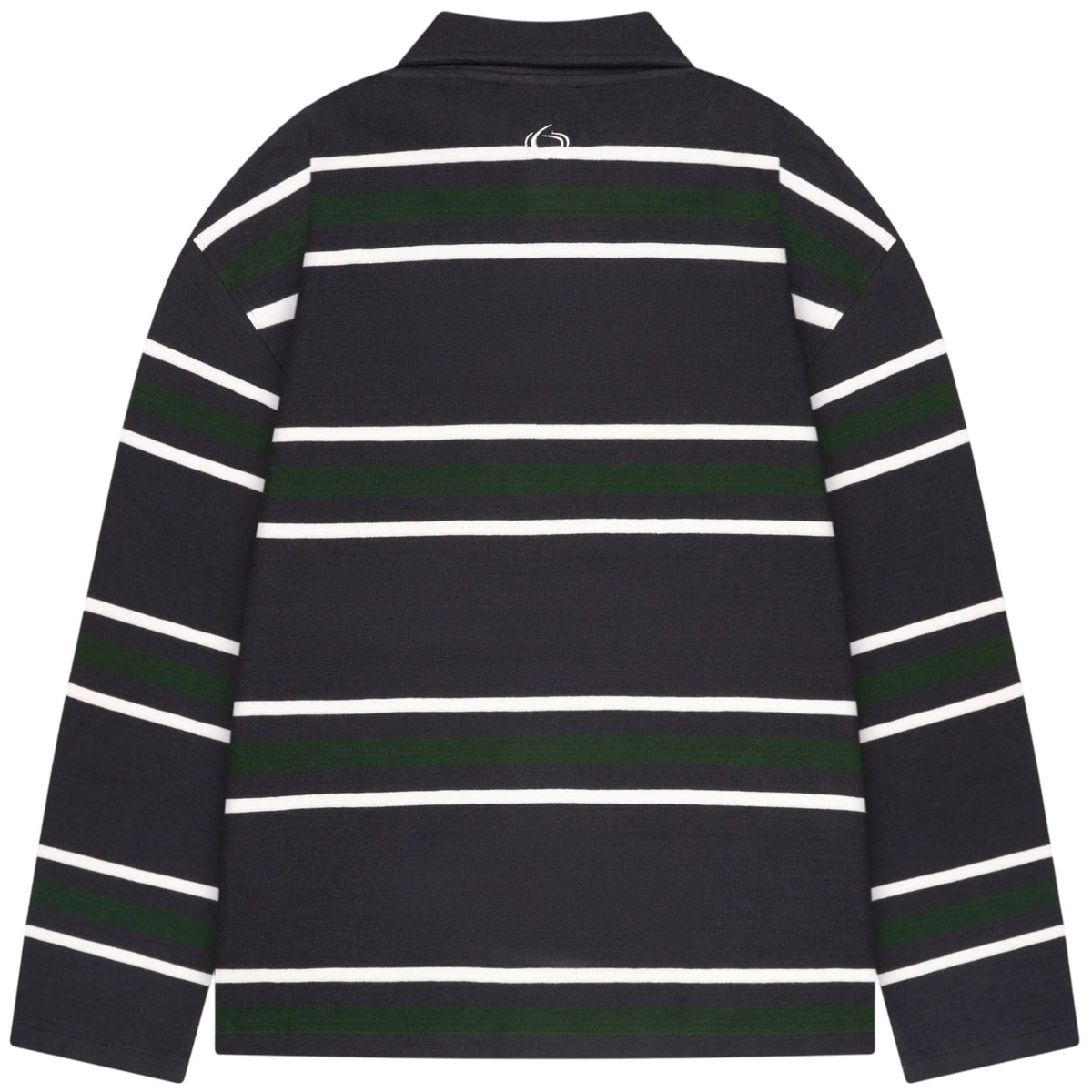 Quotrell Gestreiftes Langarm-Poloshirt Marine