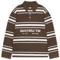 Quotrell Gestreiftes Langarm-Poloshirt Braun