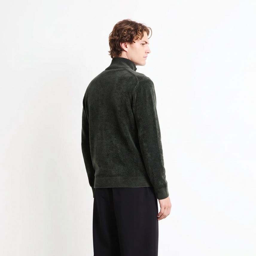 Roberto Ricci Designs Samtstrick-Weste Dunkelgrün