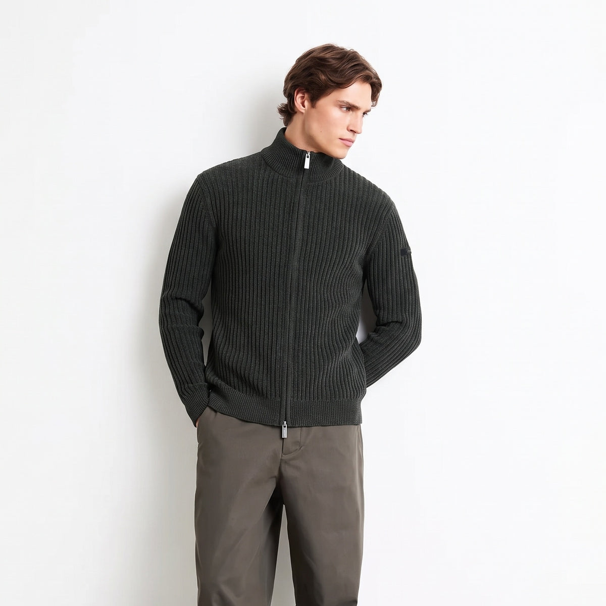 Roberto Ricci Designs Velvet Rave Knit Weste Dunkelgrün