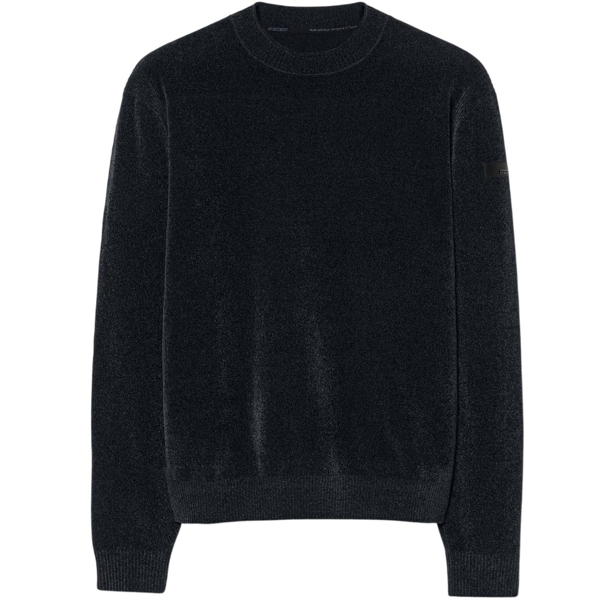 Roberto Ricci Designs Samtiger Rundhals-Pullover Anthrazit